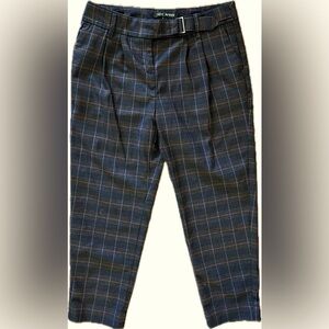 Next Petite Pleated Plaid Pants, Black/Magenta/Grey UK Size 8P = US Size…